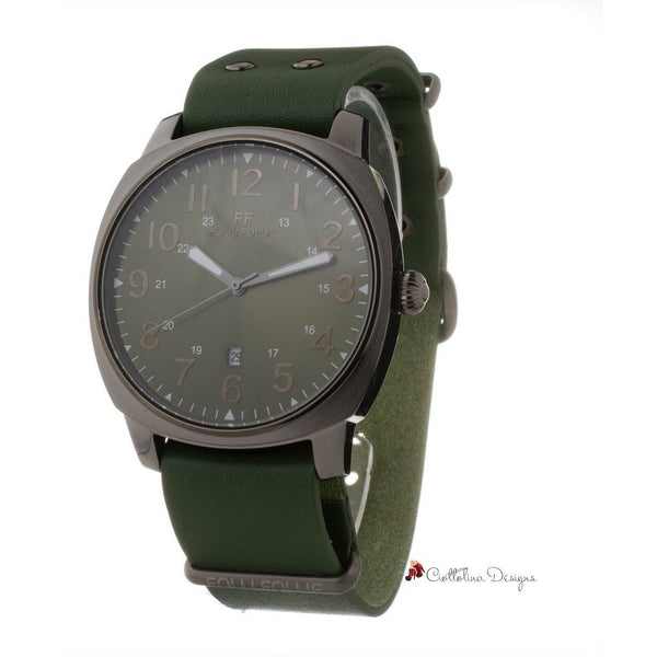 Green Leather Watch