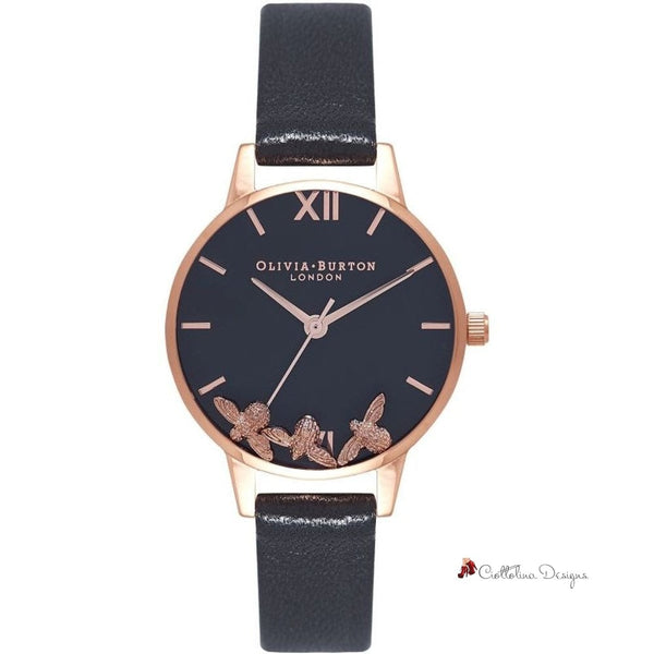 Black Synthetic Leather Watch