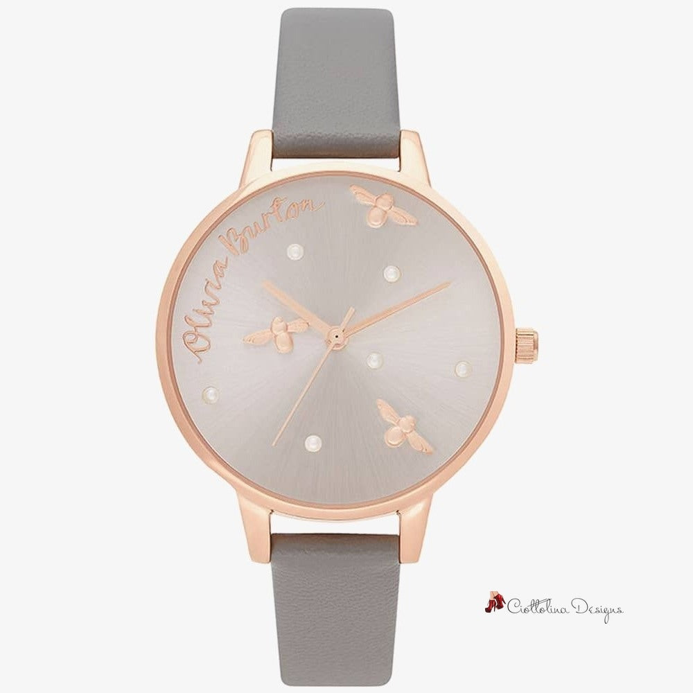 Gray Synthetic Leather Watch