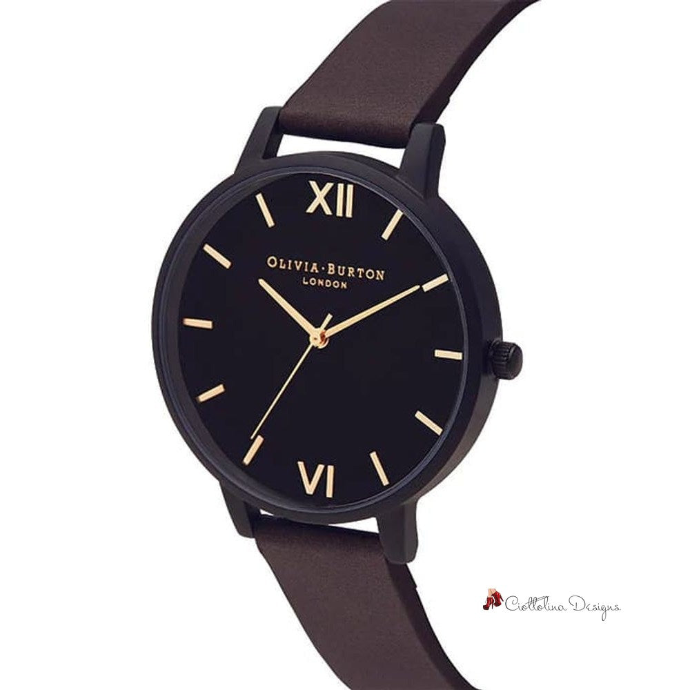 Black Synthetic Leather Watch