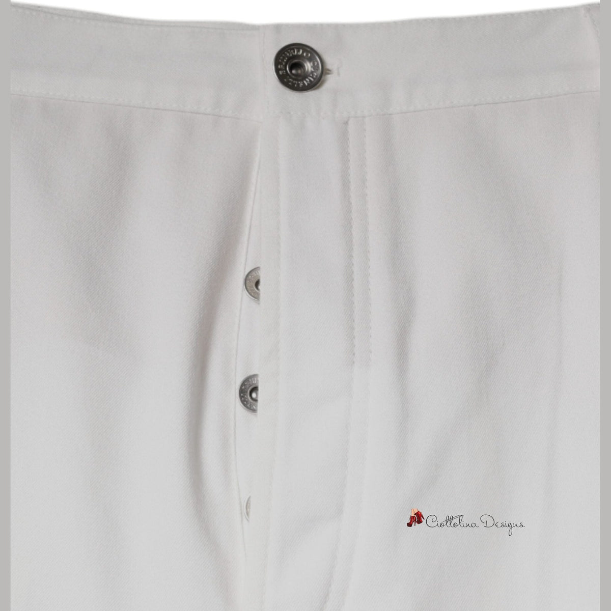 White Cotton Men Dress Tapered Pants