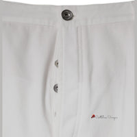 White Cotton Men Dress Tapered Pants