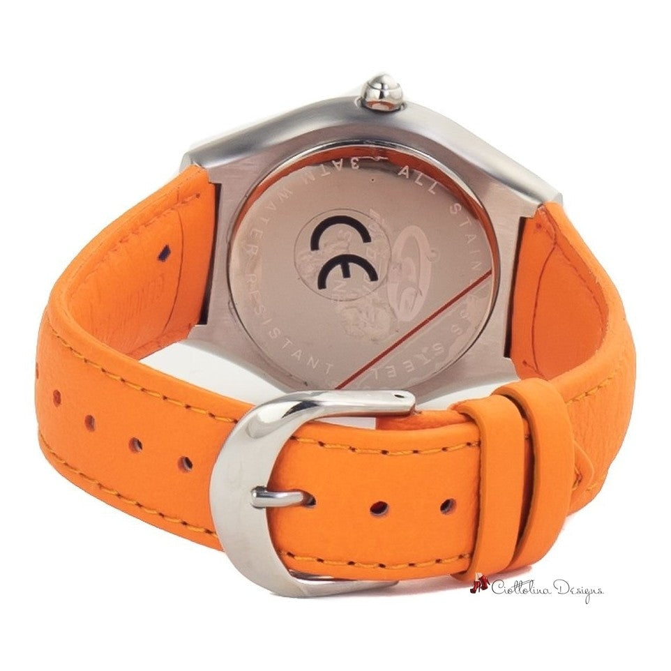 Orange Leather Watch