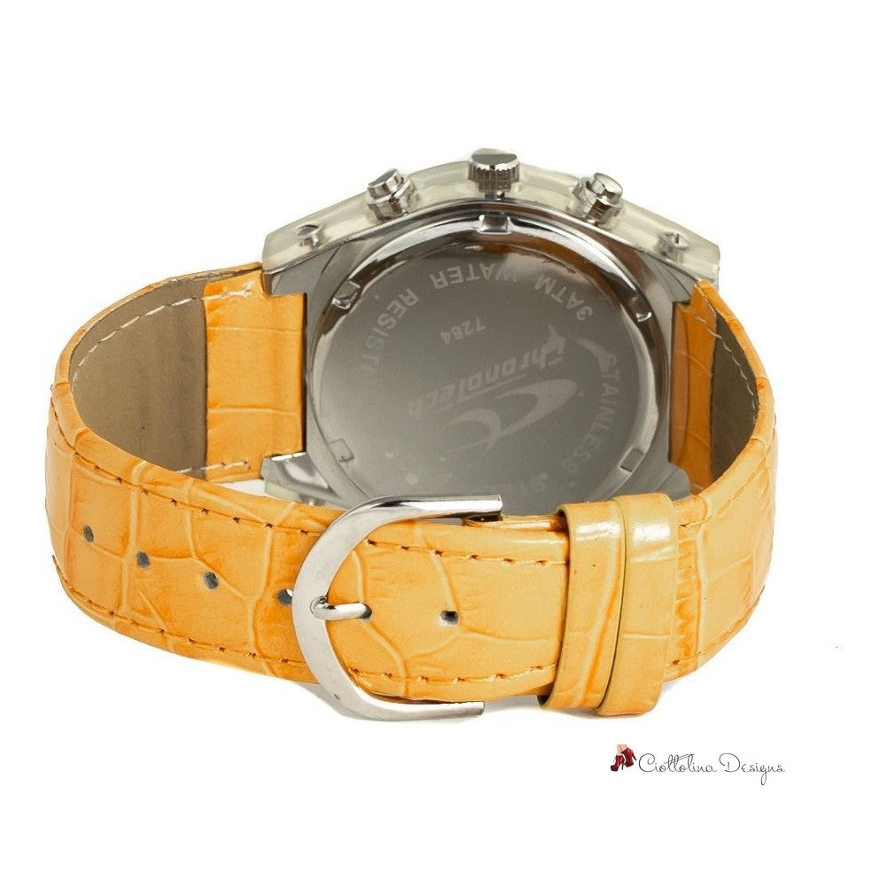 Orange Leather Watch