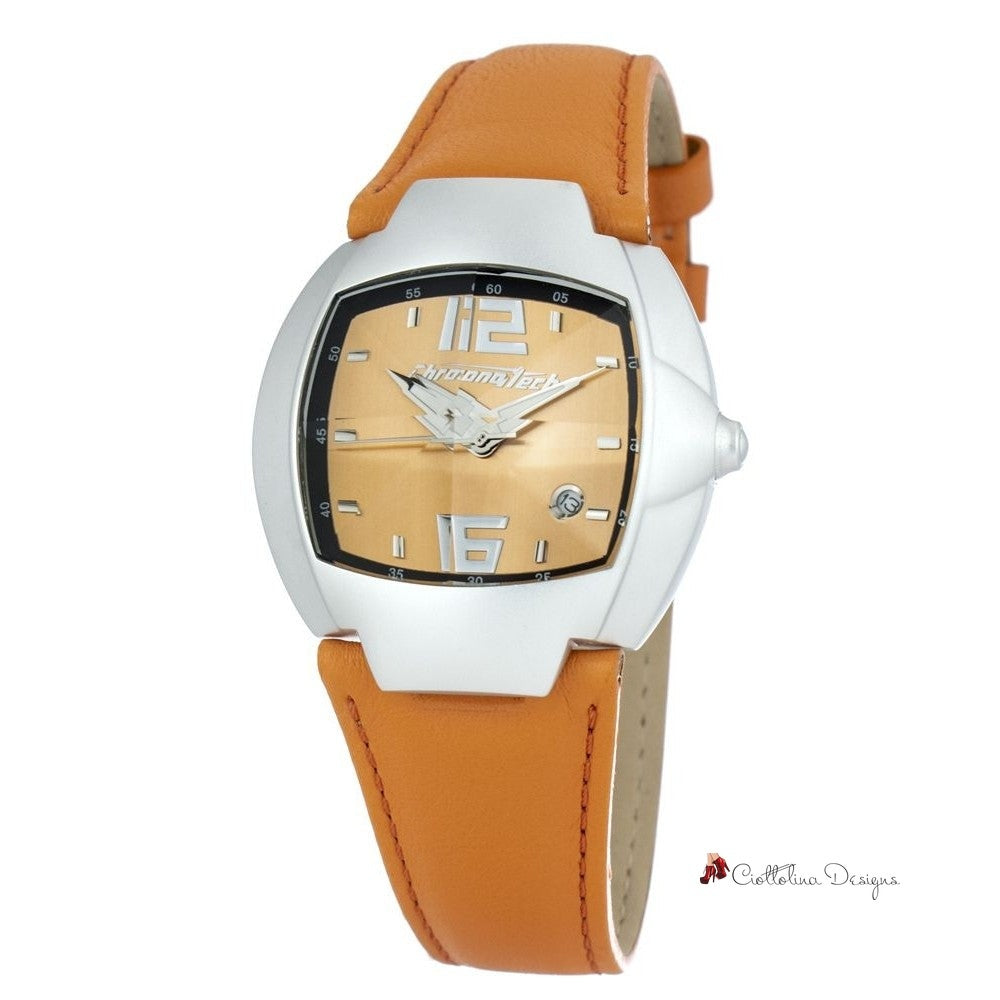 Orange Leather Watch