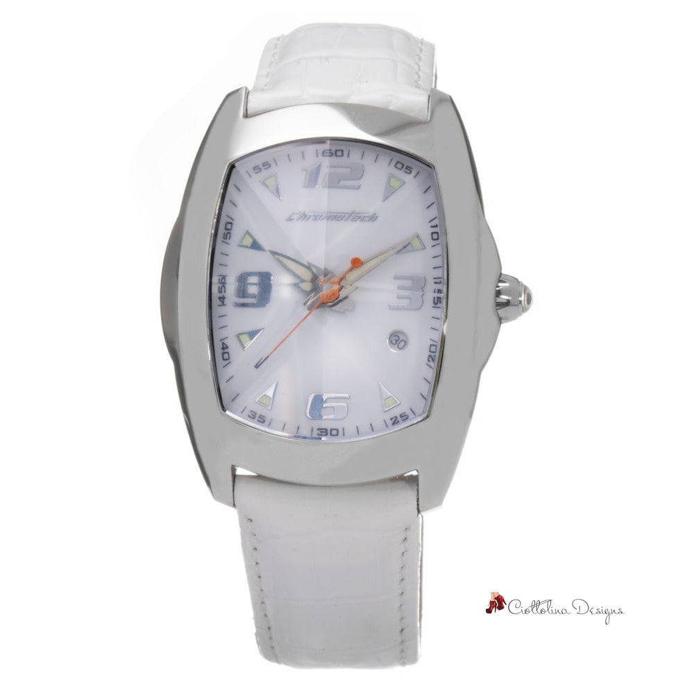 White Leather Watch