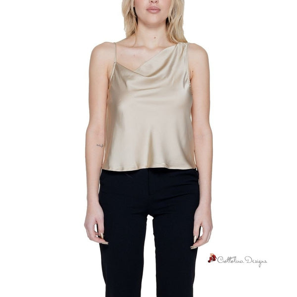 Gold Polyester Tops & T-Shirt