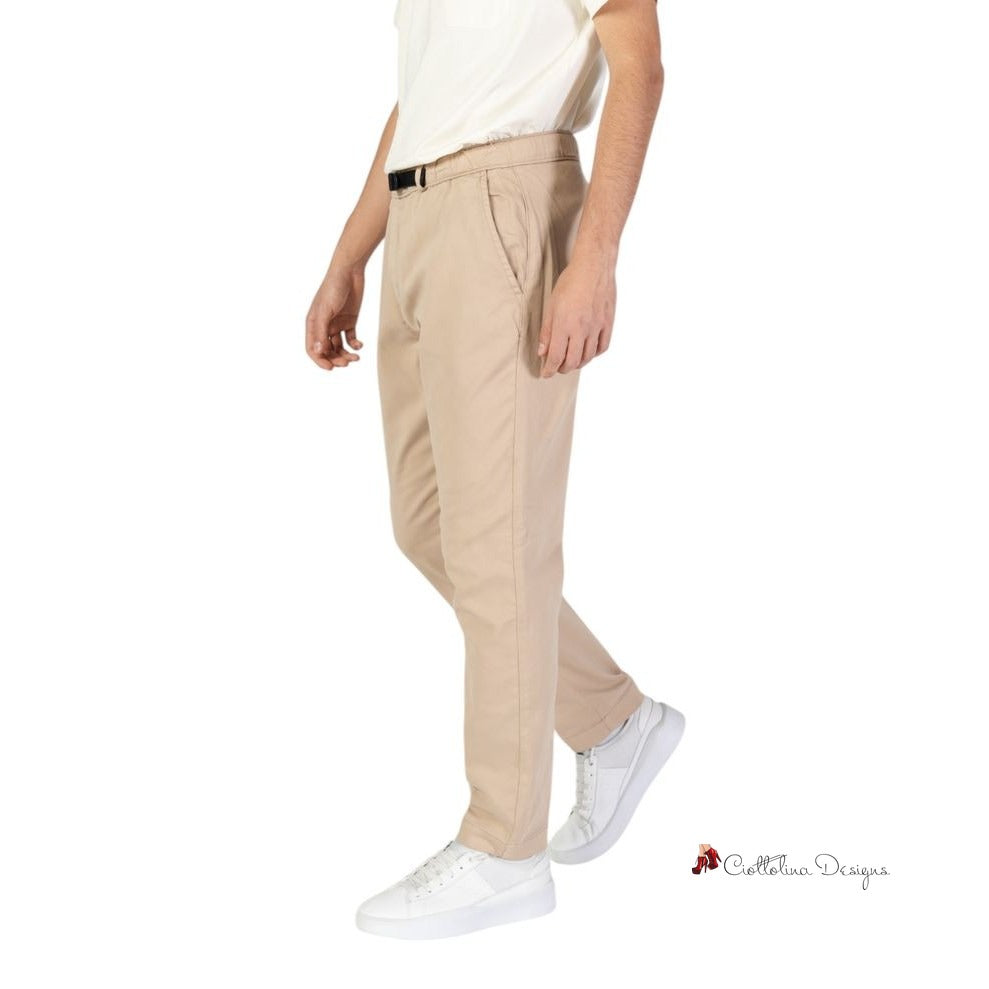 Beige Cotton Jeans & Pant