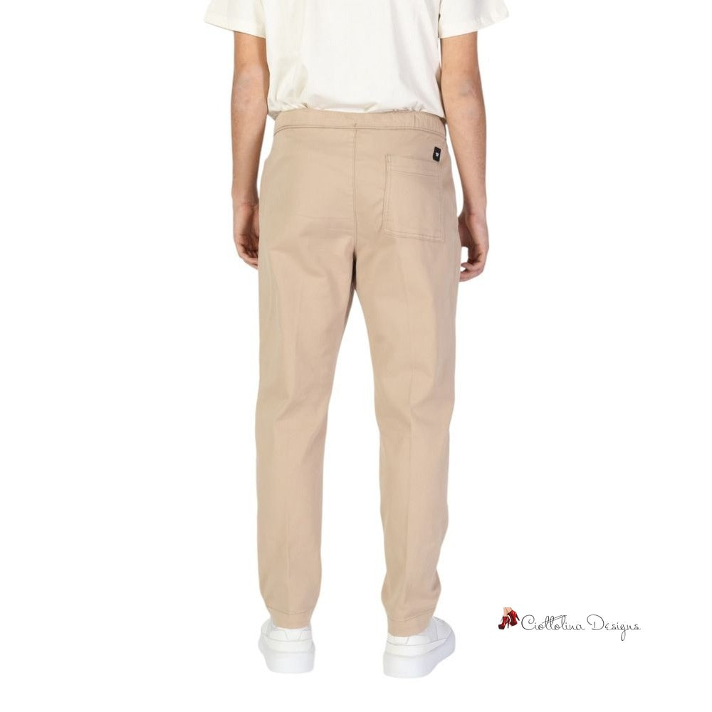 Beige Cotton Jeans & Pant