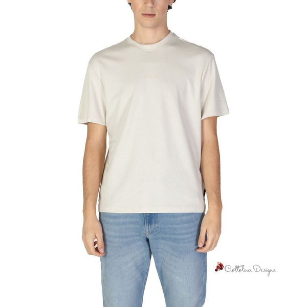 Cream Polyester T-Shirt