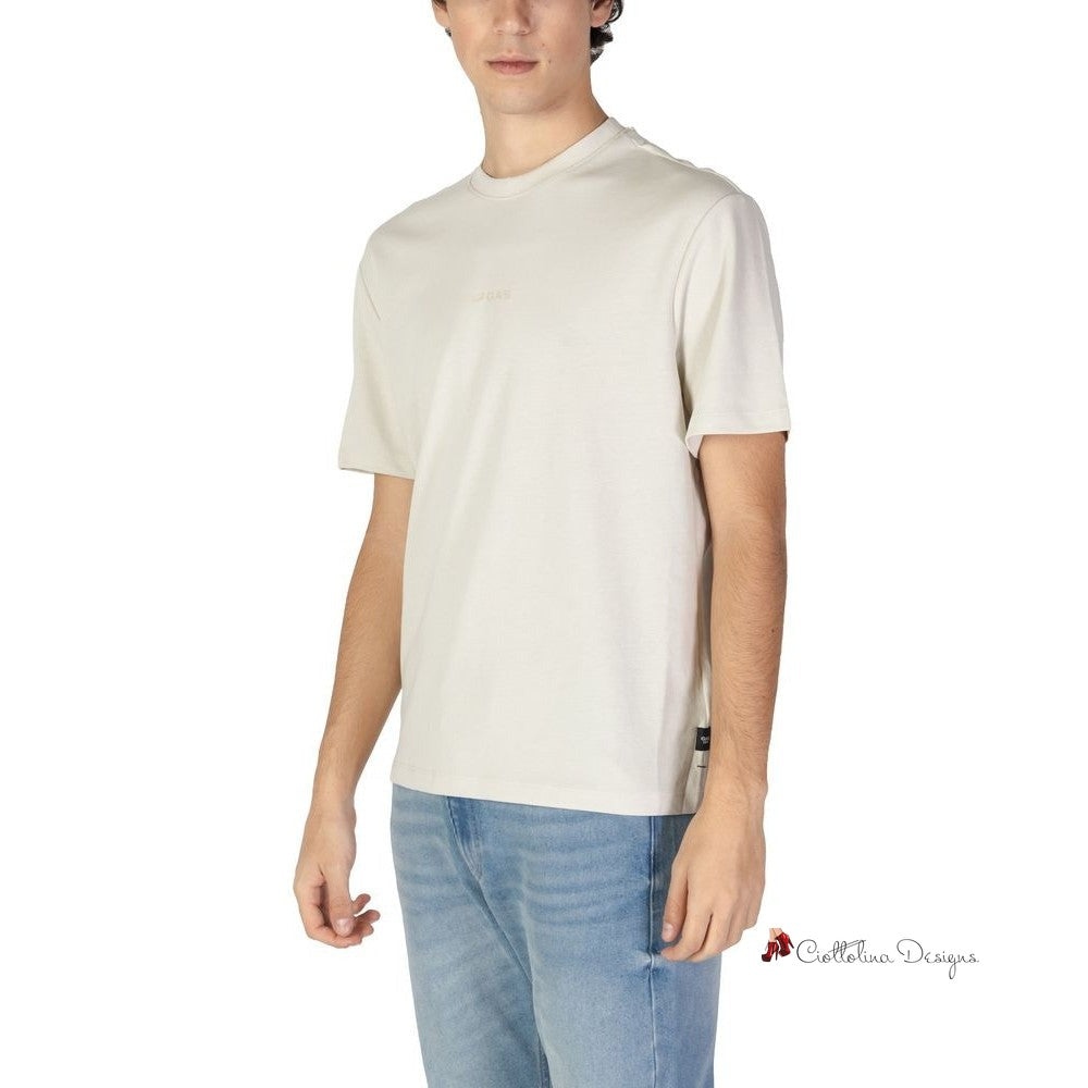 Cream Polyester T-Shirt