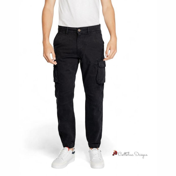 Black Cotton Jeans & Pant