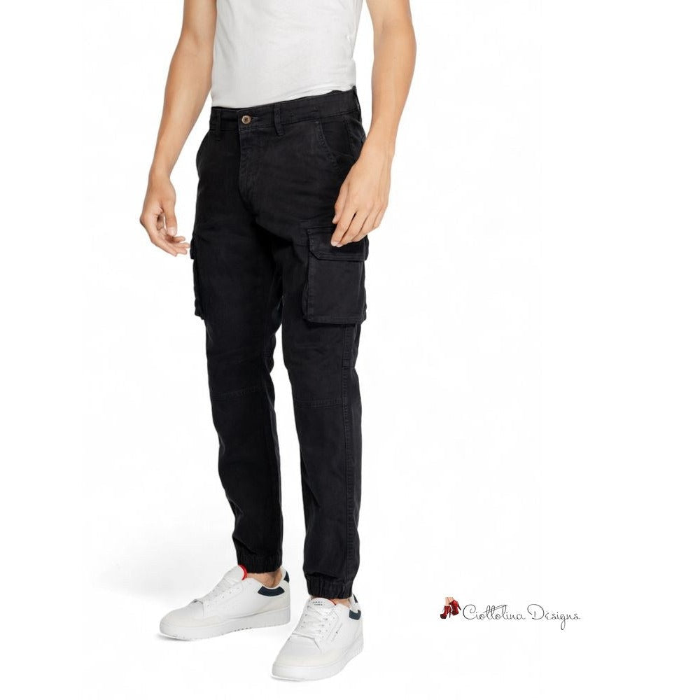 Black Cotton Jeans & Pant