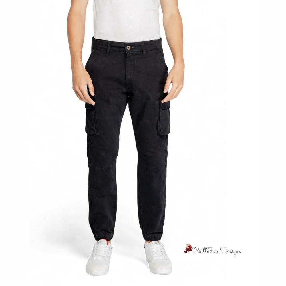 Black Cotton Jeans & Pant