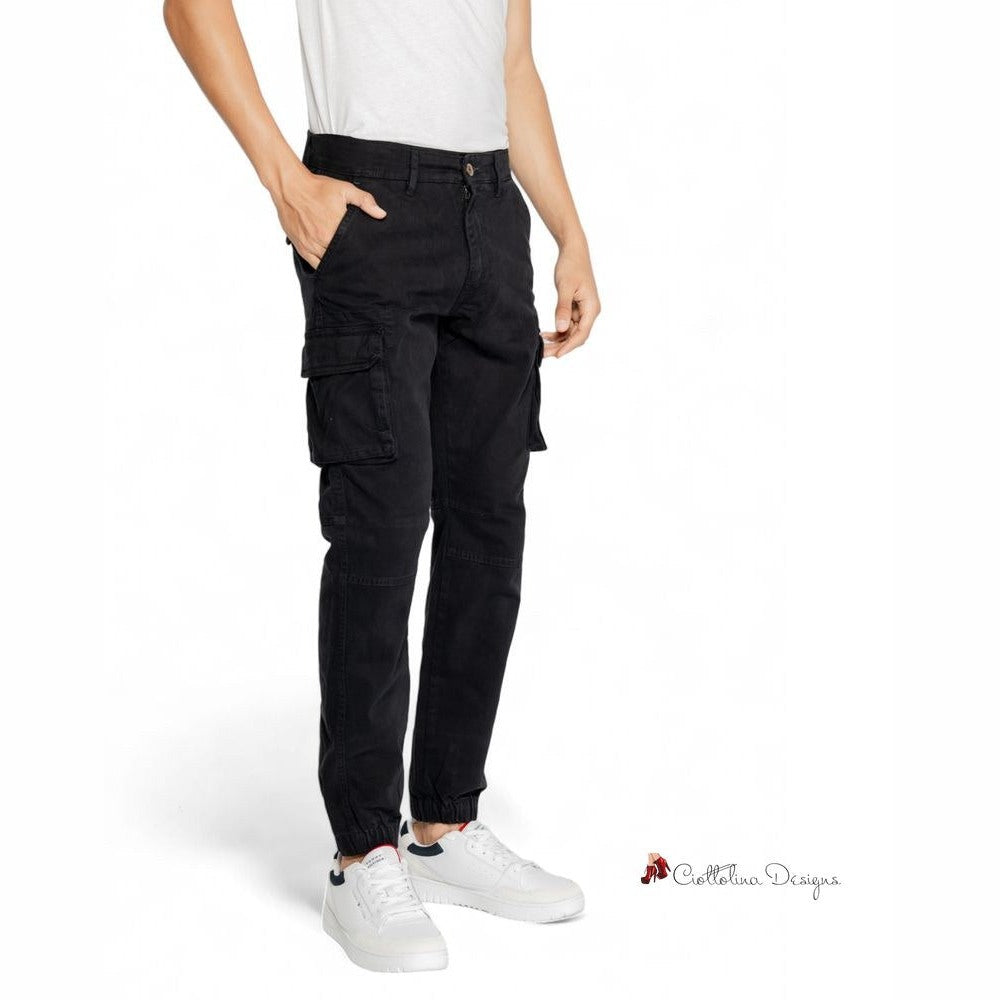 Black Cotton Jeans & Pant