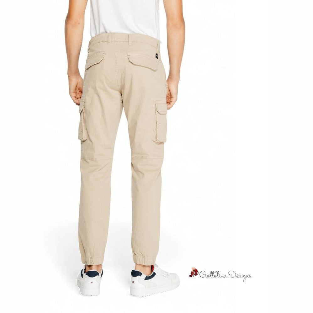 Beige Cotton Jeans & Pant