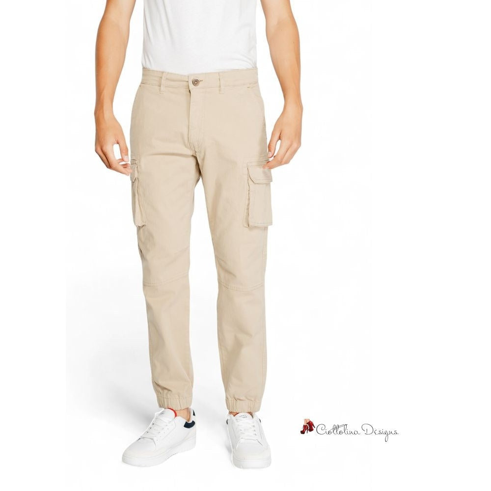 Beige Cotton Jeans & Pant