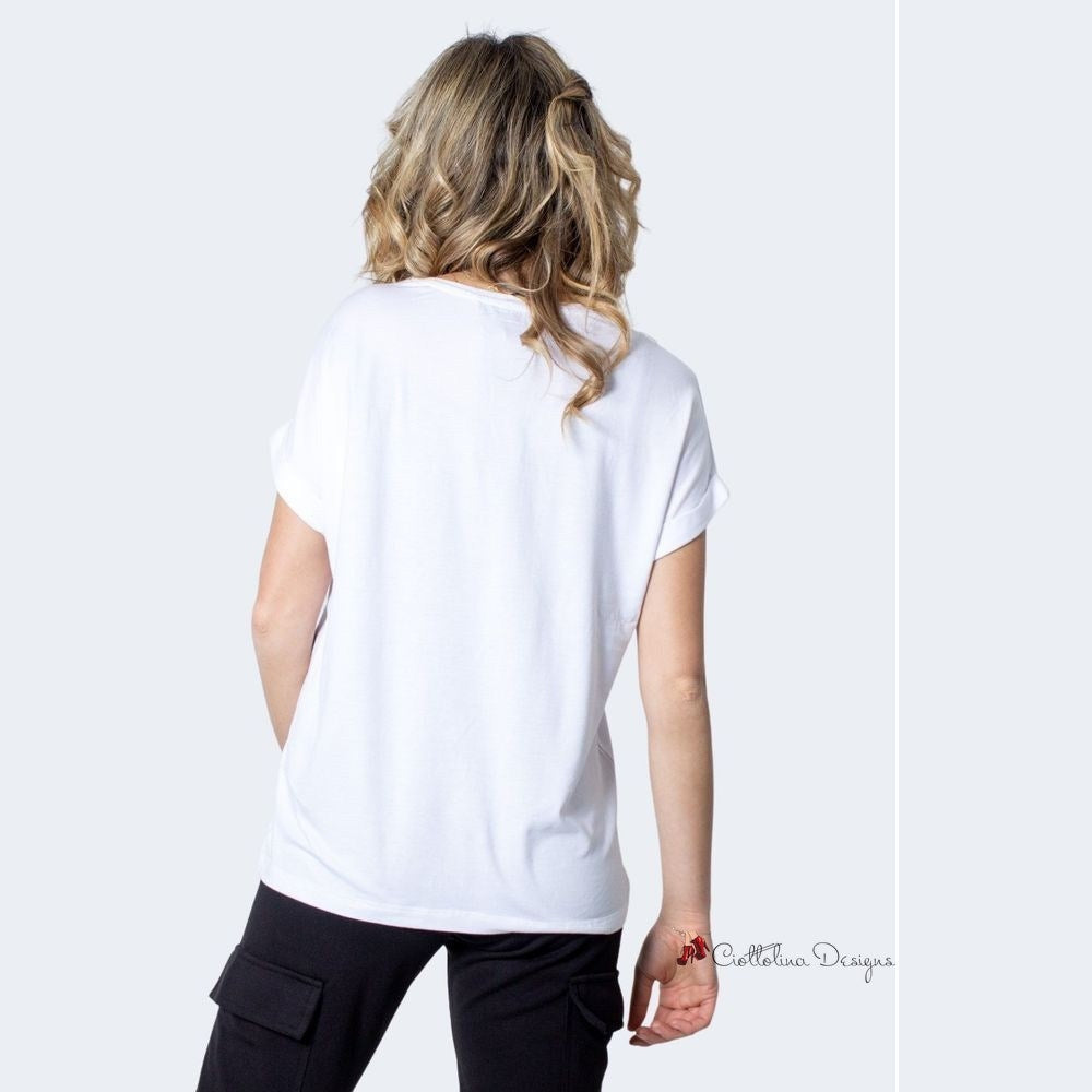 White Polyester Tops & T-Shirt