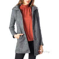 Gray Polyester Jackets & Coat