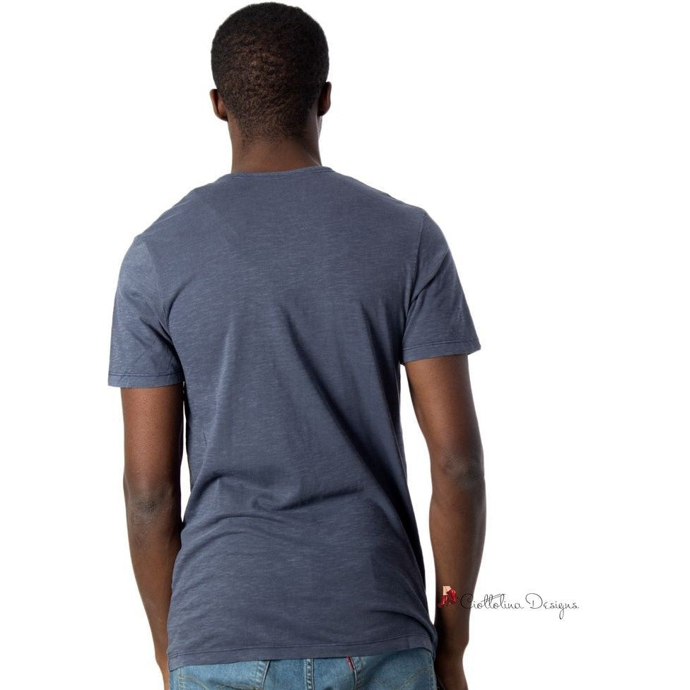 Light Blue Flamed Cotton T-Shirt