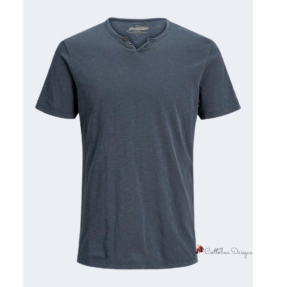 Light Blue Flamed Cotton T-Shirt