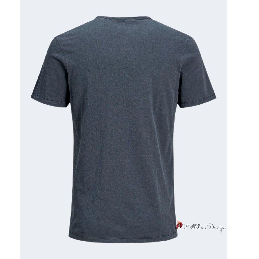 Light Blue Flamed Cotton T-Shirt