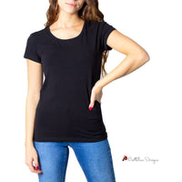 Black Cotton Tops & T-Shirt