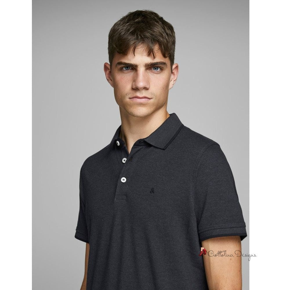 Gray Cotton Polo Shirt