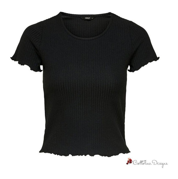 Black Polyester Tops & T-Shirt