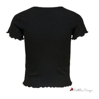 Black Polyester Tops & T-Shirt