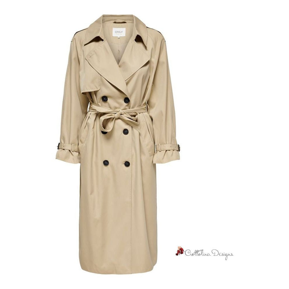 Beige Polyester Jackets & Coat