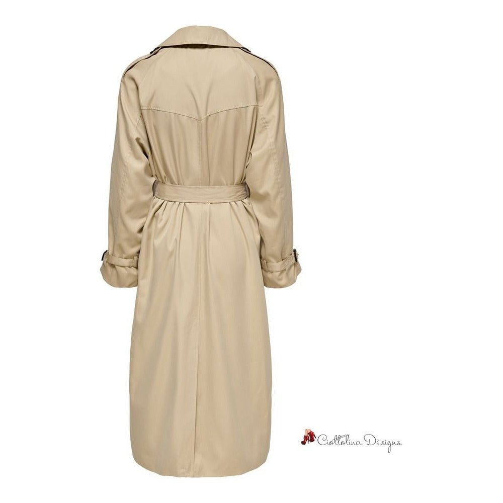 Beige Polyester Jackets & Coat