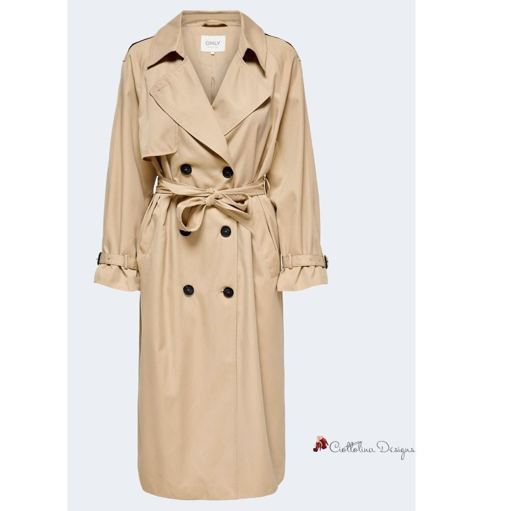 Beige Polyester Jackets & Coat