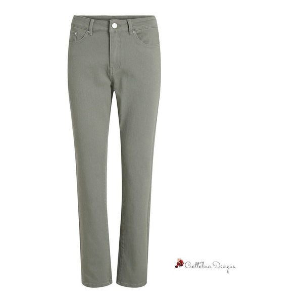 Green Cotton Jeans & Pant