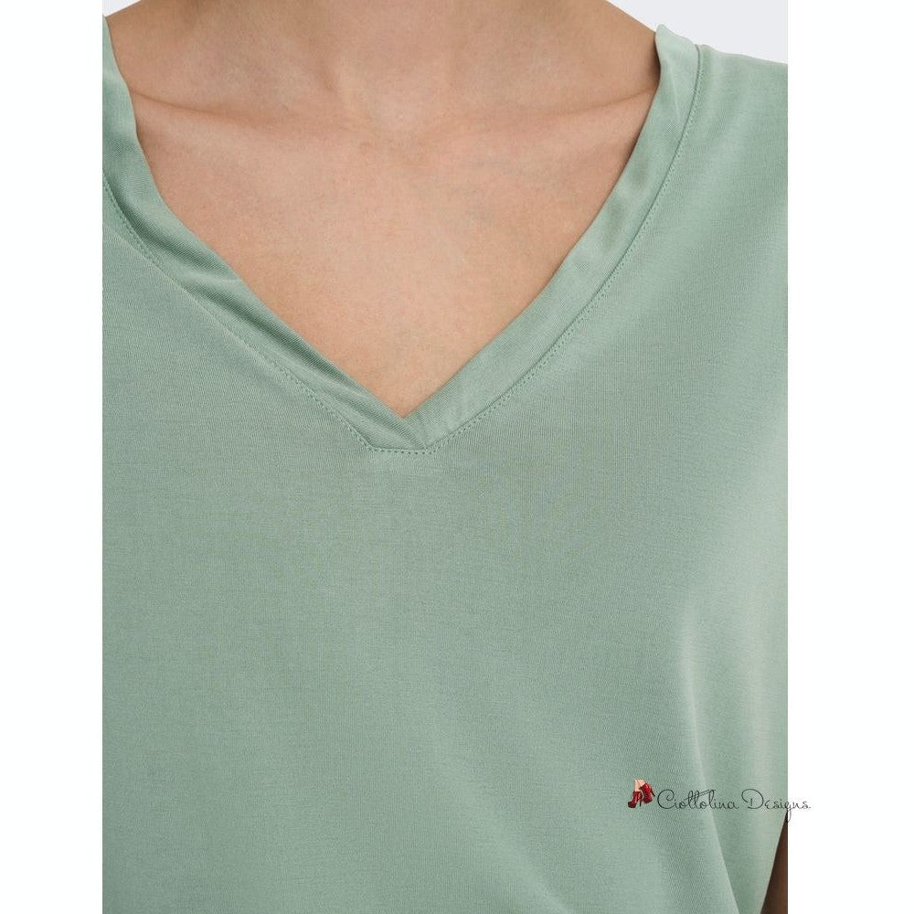 Green Tencel Tops & T-Shirt