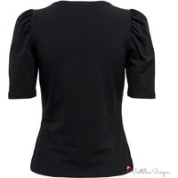 Black Cotton Tops & T-Shirt