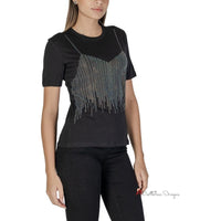 Black Cotton Tops & T-Shirt