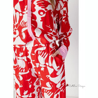 Red Viscose Jeans & Pant