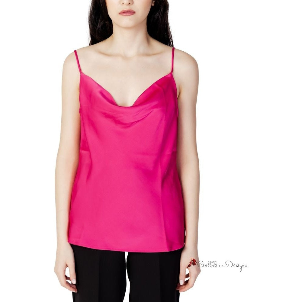 Pink Polyester Tops & T-Shirt