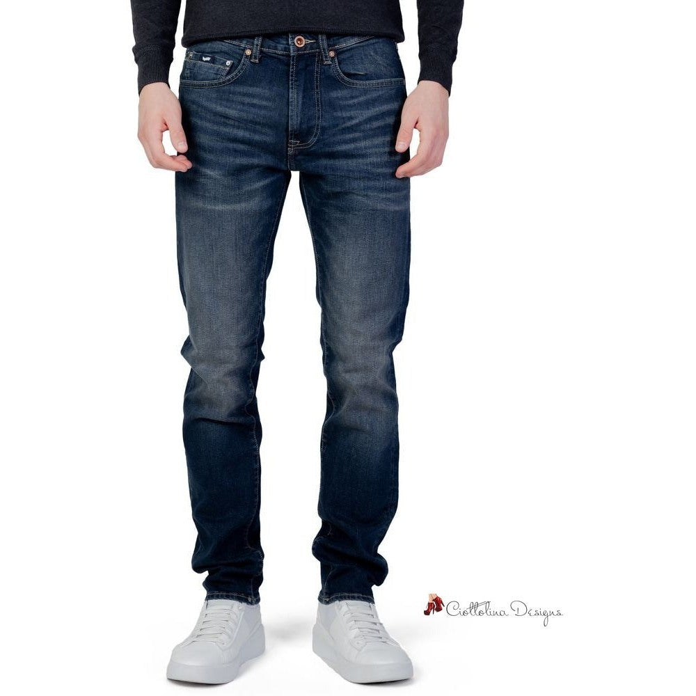 Blue Elastane Jeans & Pant