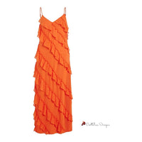 Orange Polyester Dress