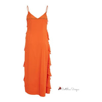 Orange Polyester Dress