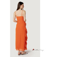 Orange Polyester Dress