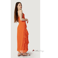 Orange Polyester Dress