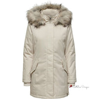 Beige Polyester Jackets & Coat