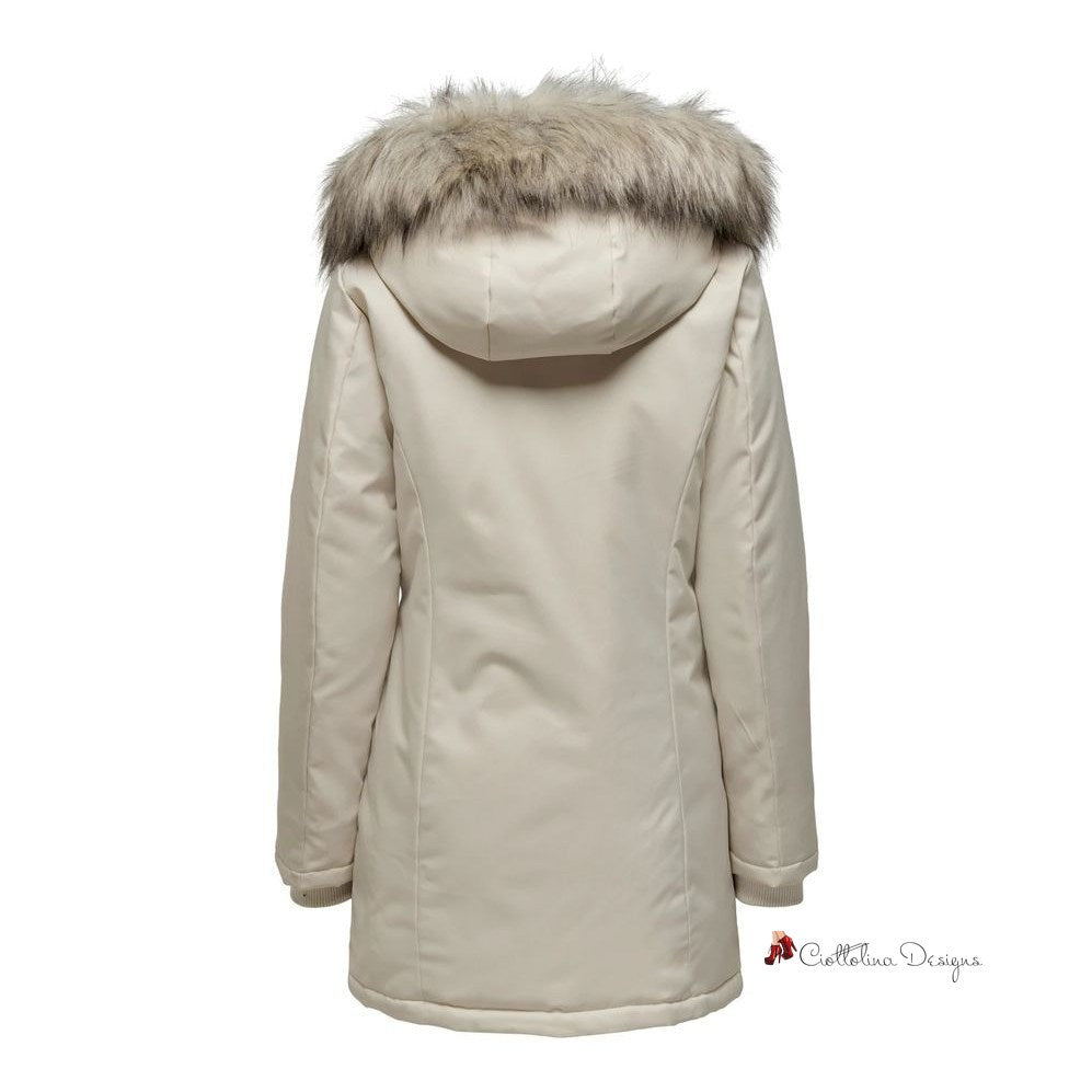 Beige Polyester Jackets & Coat