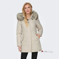 Beige Polyester Jackets & Coat