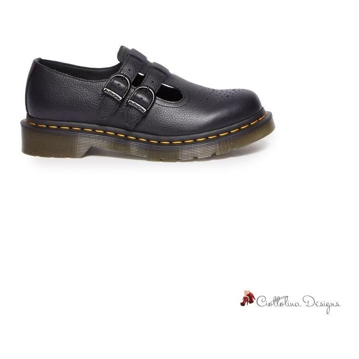 Black Leather Flat Shoe