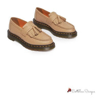 Beige Leather Flat Shoe