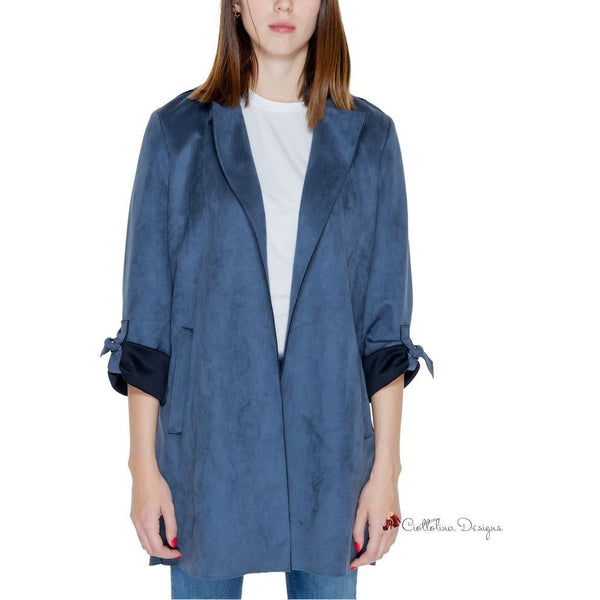 Blue Polyester Jackets & Coat